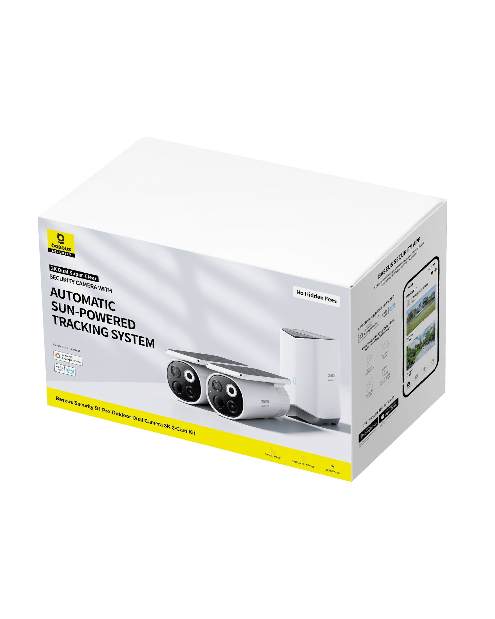 Vonkajšia kamera Baseus Security S1 Pro 3K (sada 2ks+centrálna stanica) biela