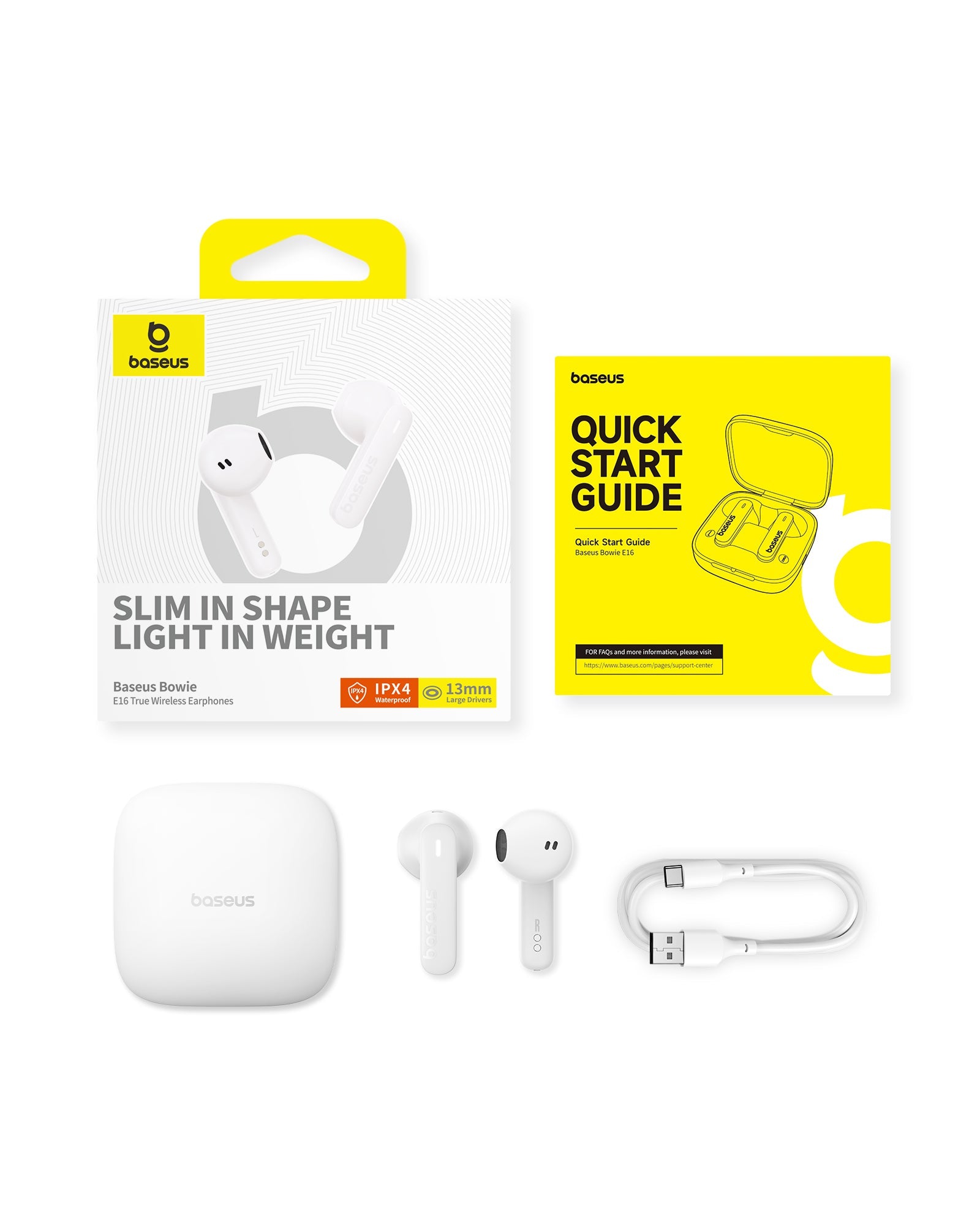 Bluetooth slúchadlá Baseus Bowie E16 biela