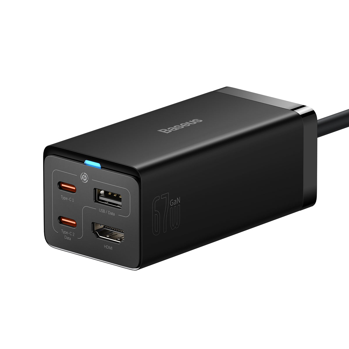 Baseus Dokovacia stanica s nabíjaním 4v1 Baseus GaN5 Pro 67W 2xUSB-C, 1xUSB, 1xHDMI čierna