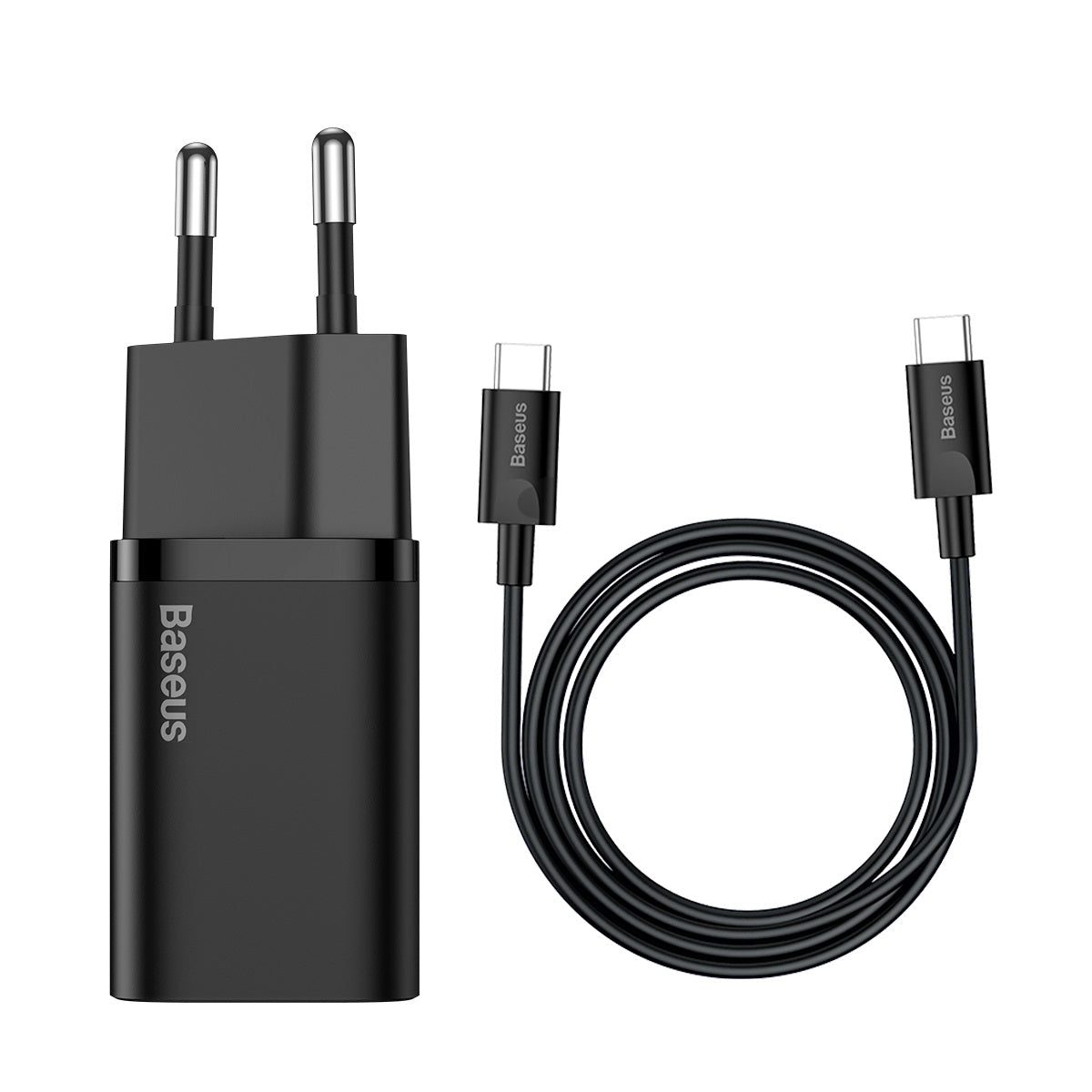 Nabíjačka do siete Baseus Super Si 25W s káblom USB-C/USB-C 1m, 1xUSB-C čierna