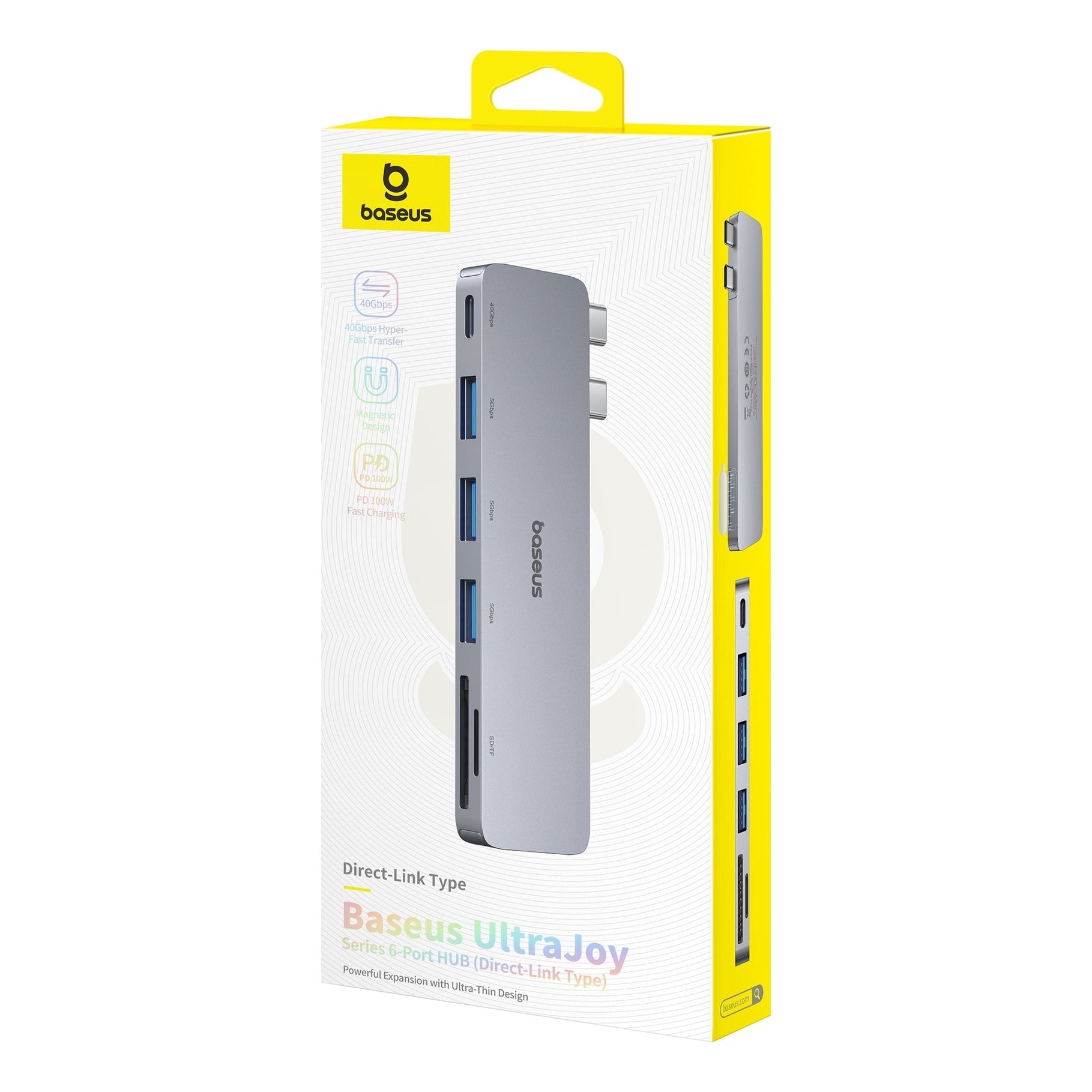 Dokovacia stanica 6v1 Baseus Ultra Joy 1xUSB-C, 3xUSB, SD/microSD slot sivá