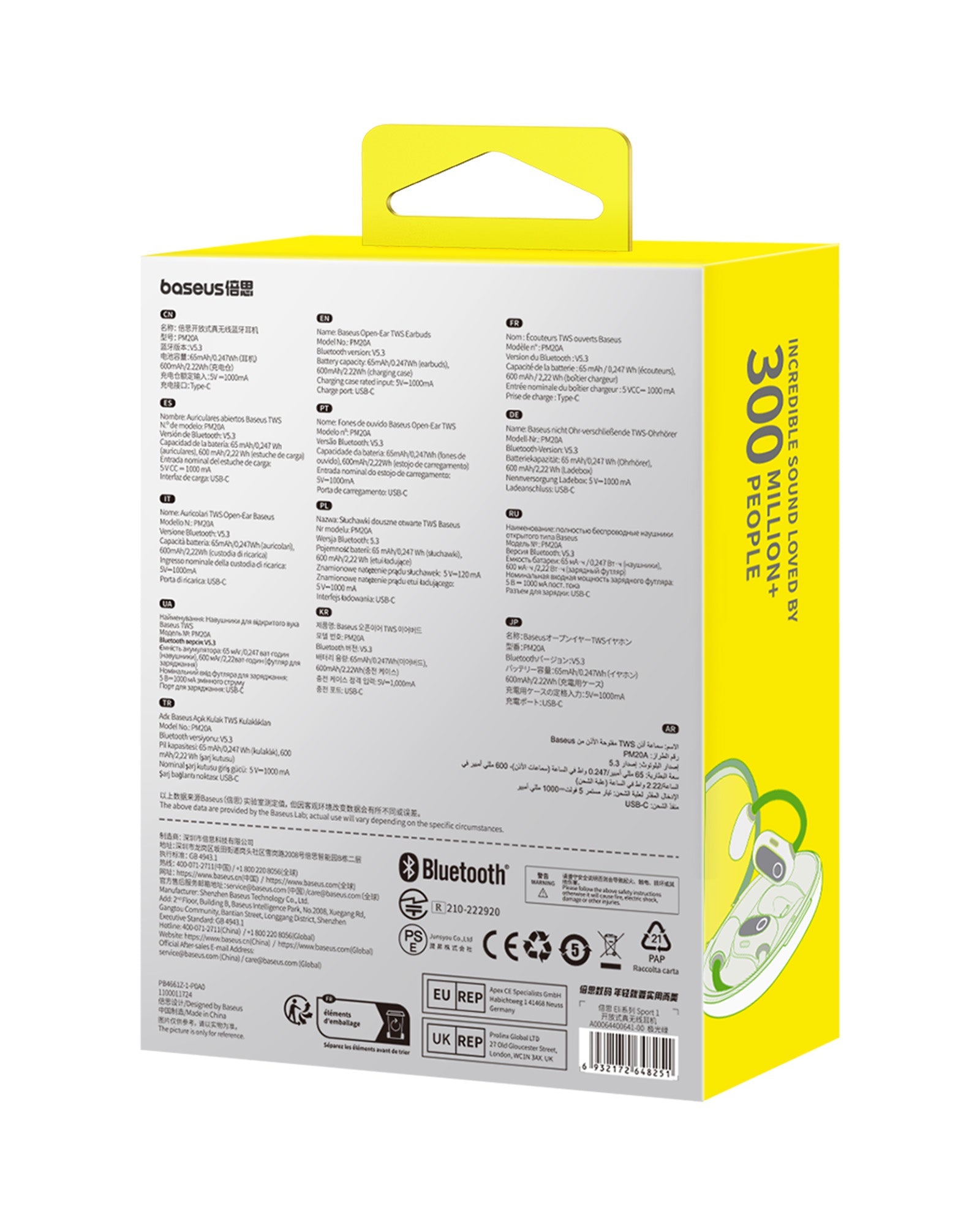 Bluetooth slúchadlá Baseus Eli Sport 1 Open-Ear zelená