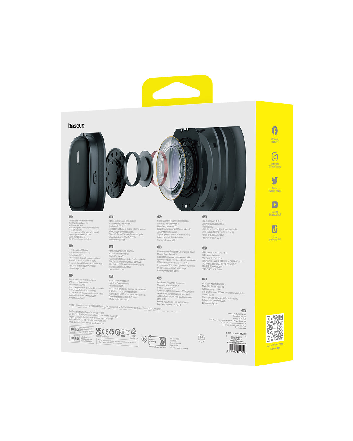 Bluetooth slúchadlá Baseus Bowie H1i s ANC čierna