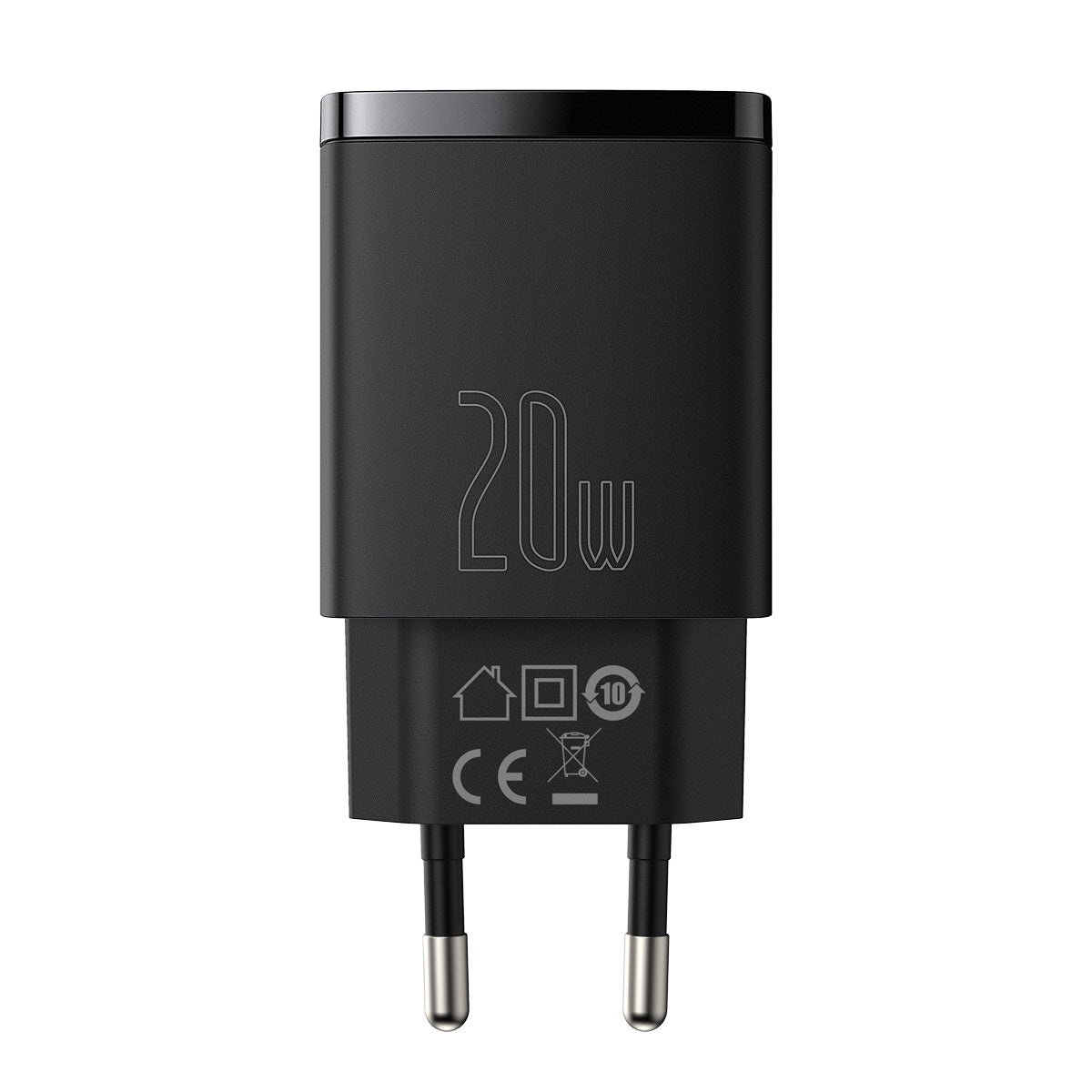Nabíjačka do siete Baseus Compact 20W, 1xUSB, 1xUSB-C čierna