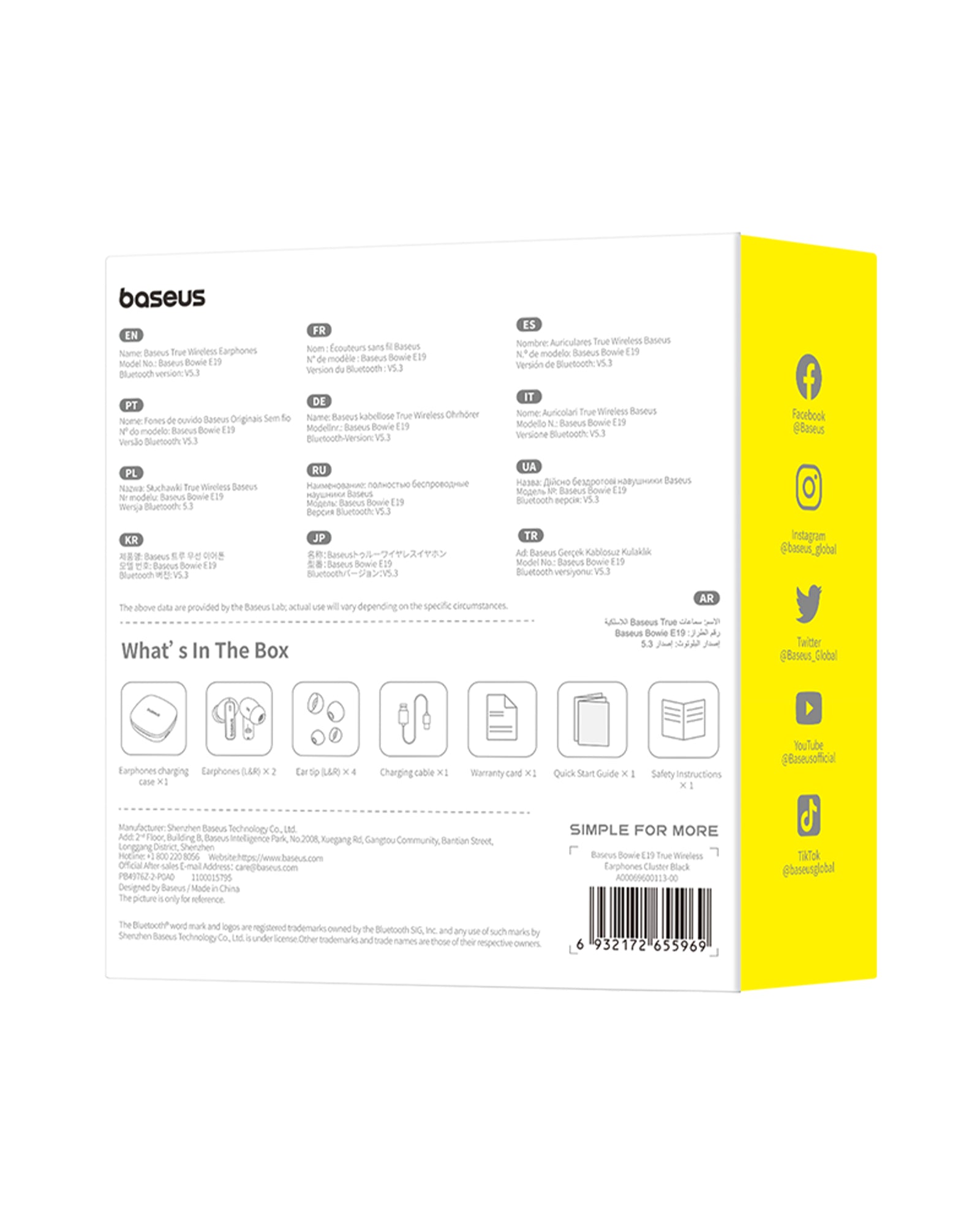 Bluetooth slúchadlá Baseus Bowie E19 čierna