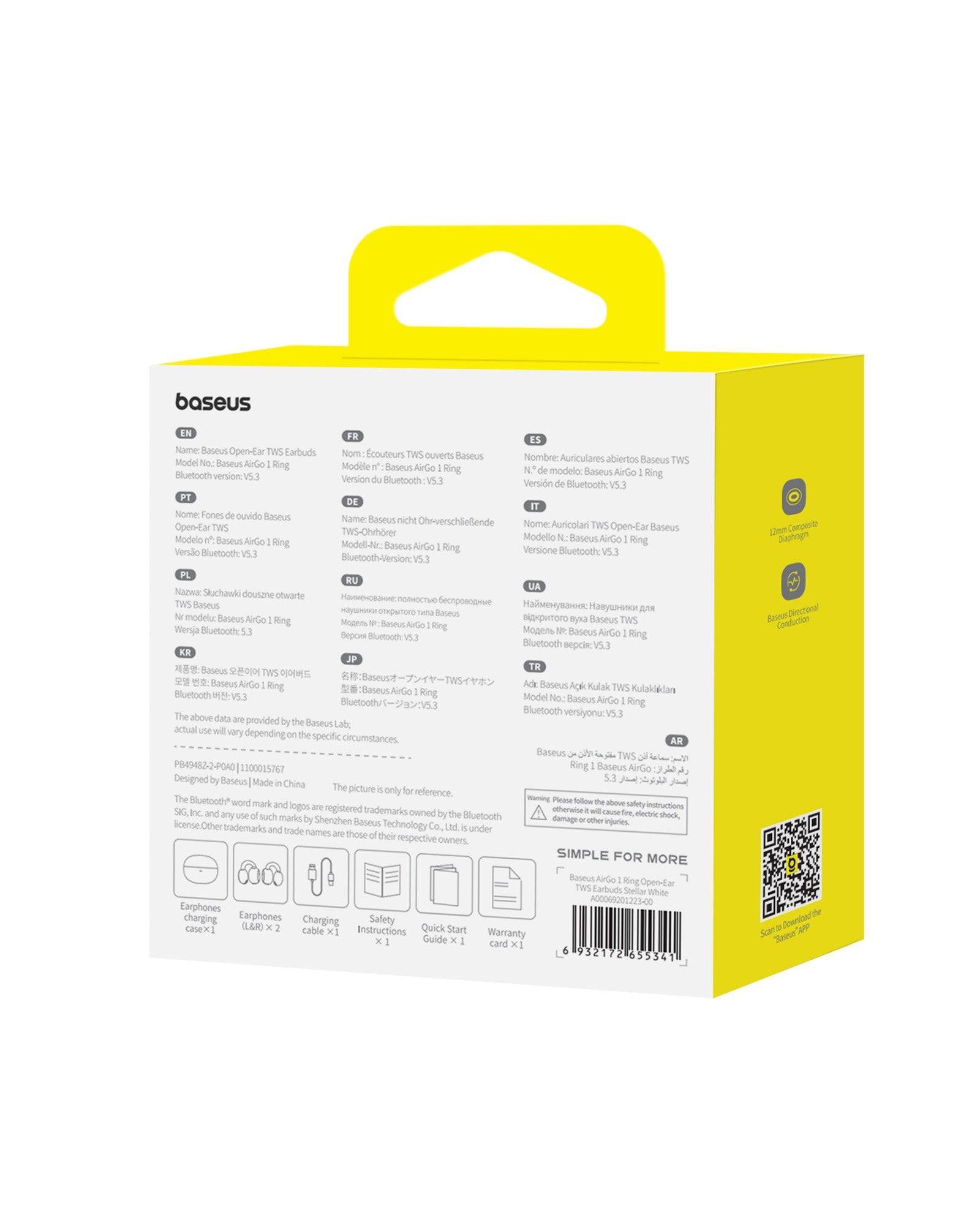 Bluetooth slúchadlá Baseus AirGo 1 TWS biela