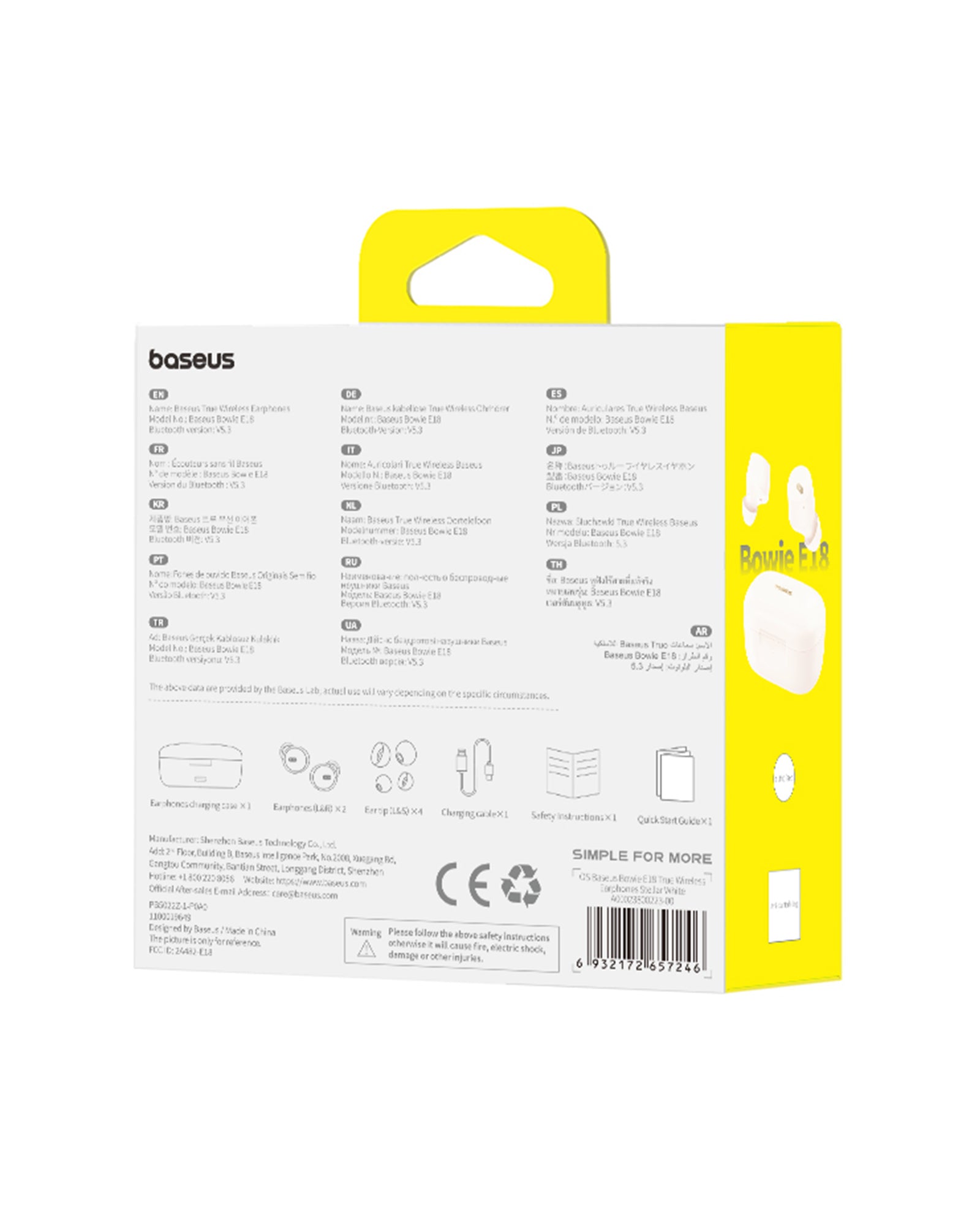 Bluetooth slúchadlá Baseus Bowie E18 biela