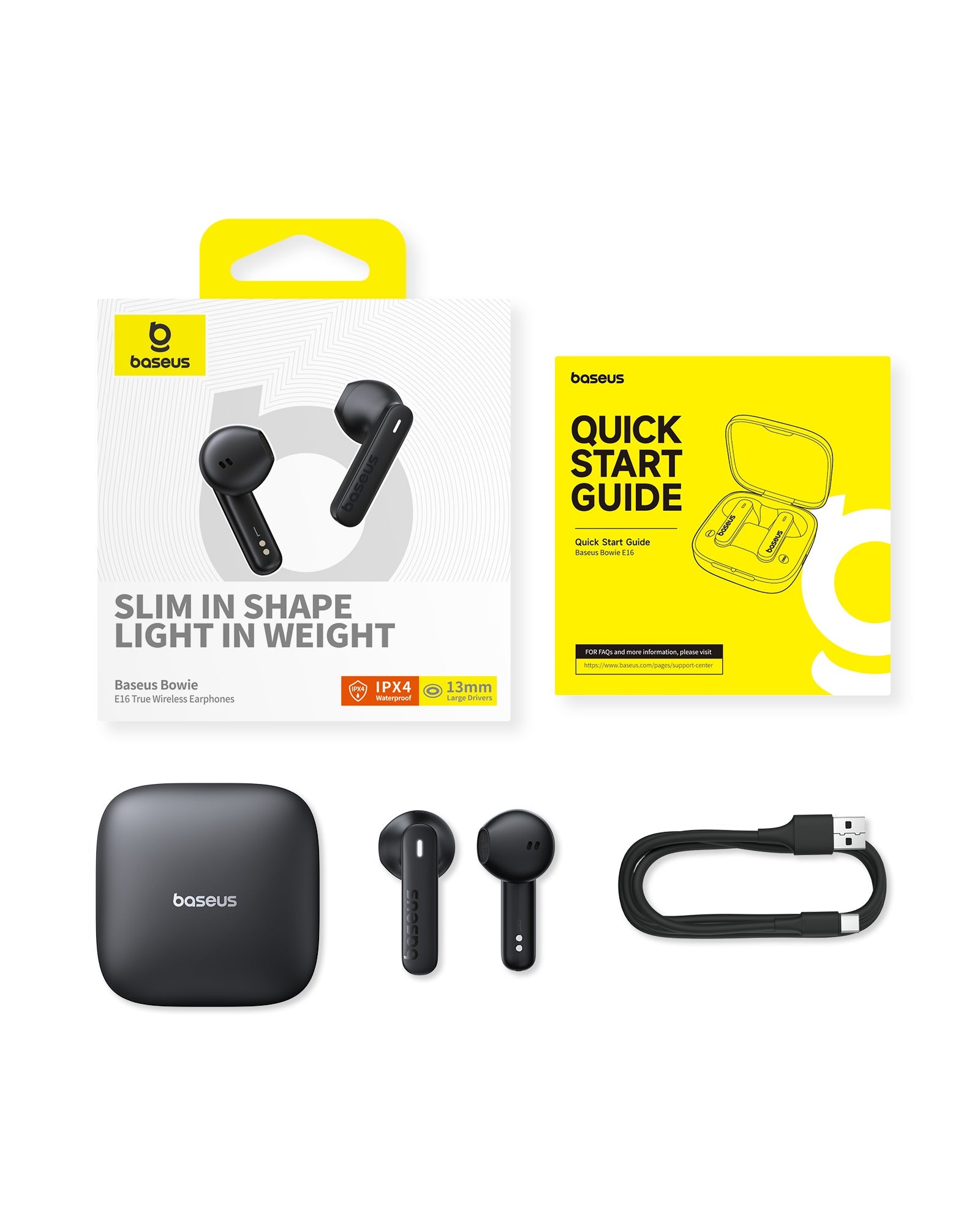 Bluetooth slúchadlá Baseus Bowie E16 čierne