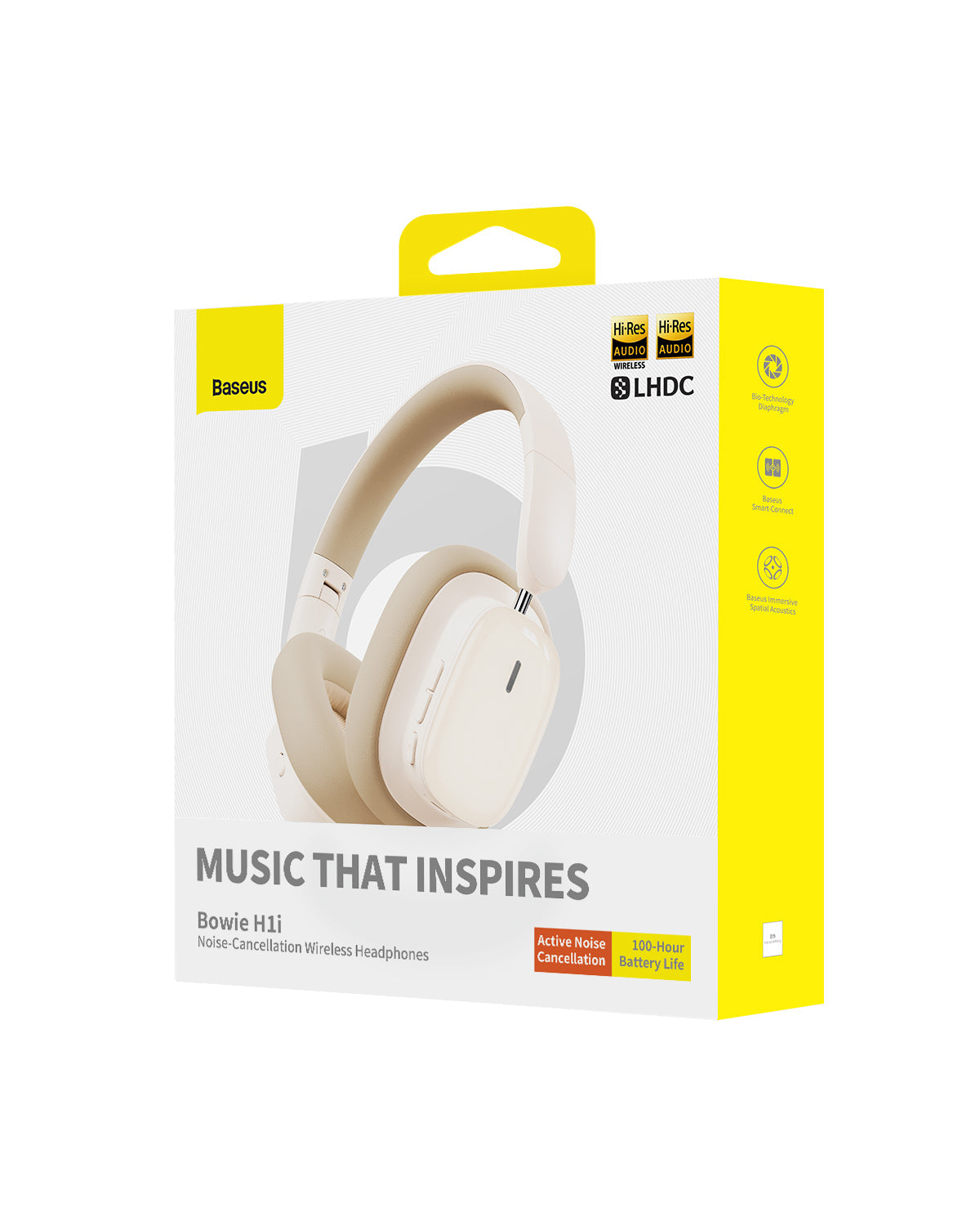 Bluetooth slúchadlá Baseus Bowie H1i s ANC biela