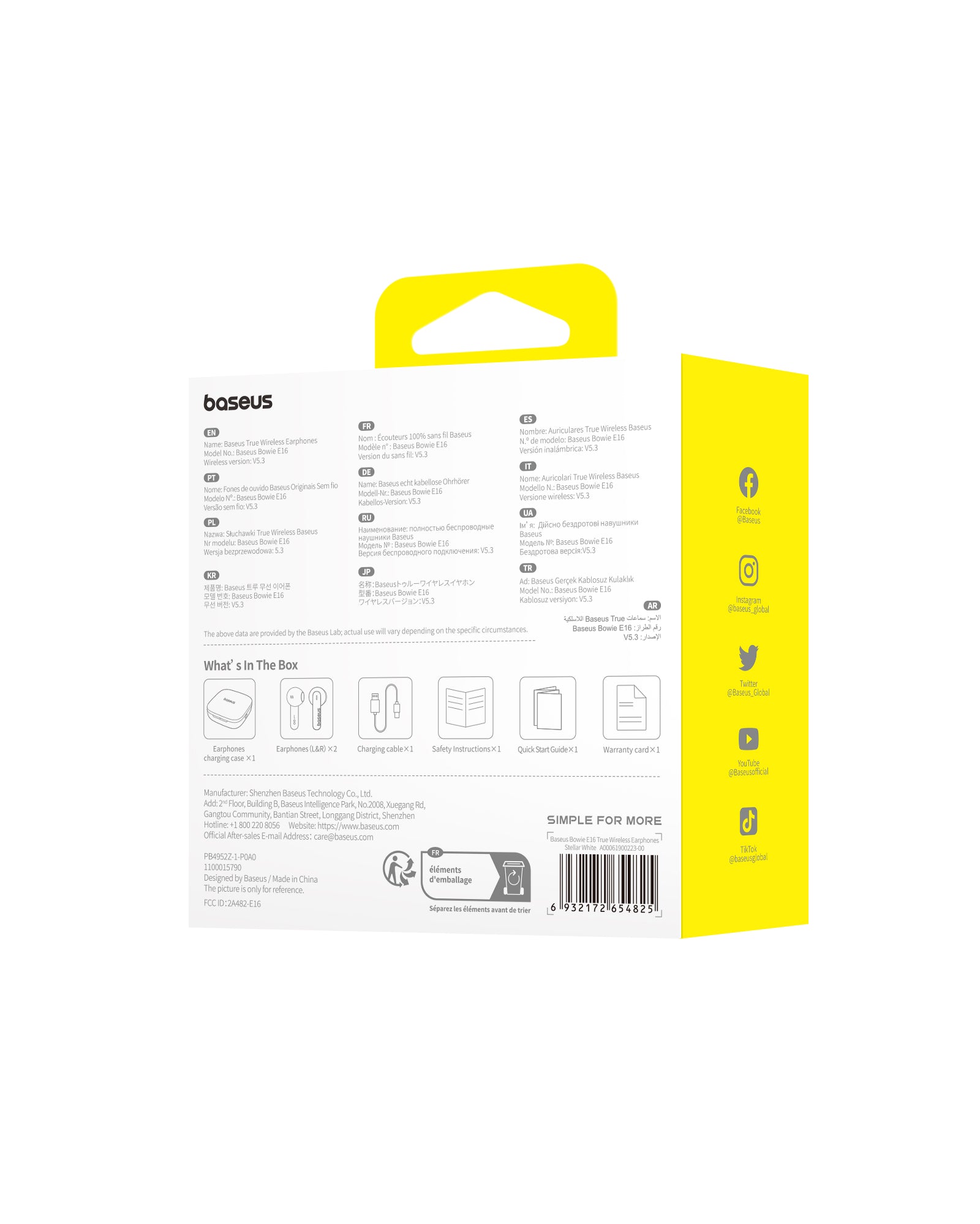 Bluetooth slúchadlá Baseus Bowie E16 biela