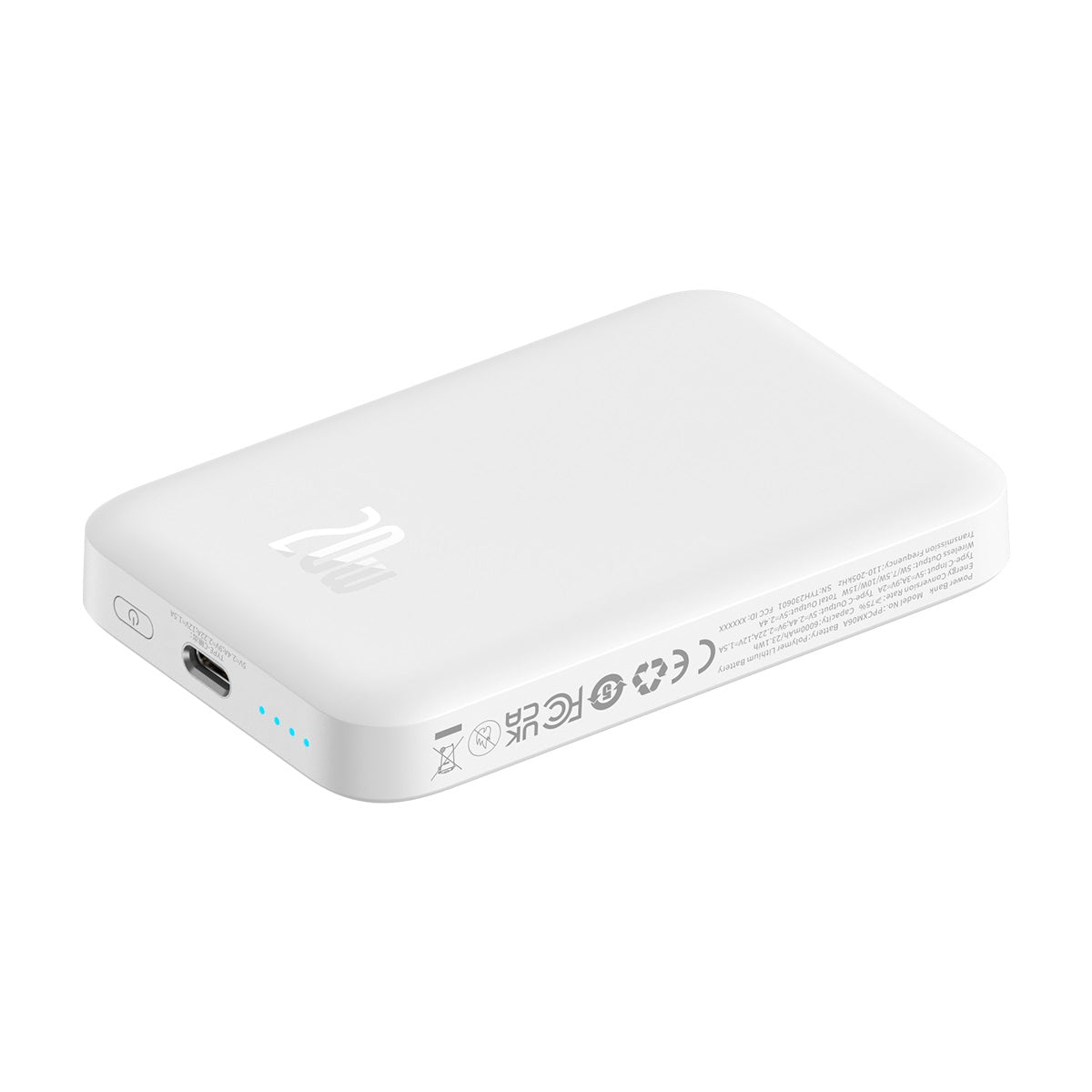 Bezdrôtová powerbanka Baseus Magnetic Mini Air 6000mAh, 20W biela