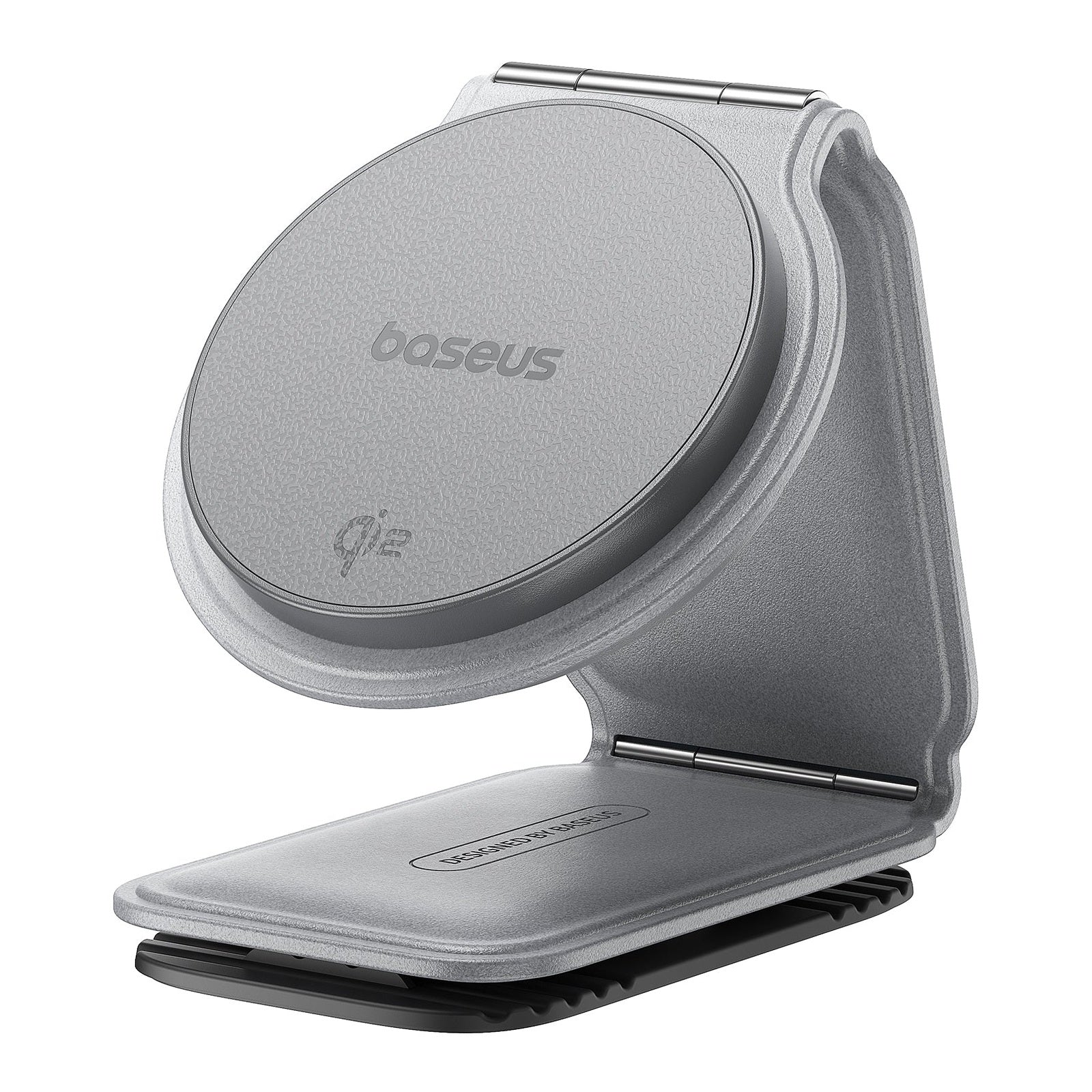 Baseus Držiak do auta s bezdrôtovým nabíjaním Qi2 Baseus PrimeTrip C02 na palubnú dosku sivý