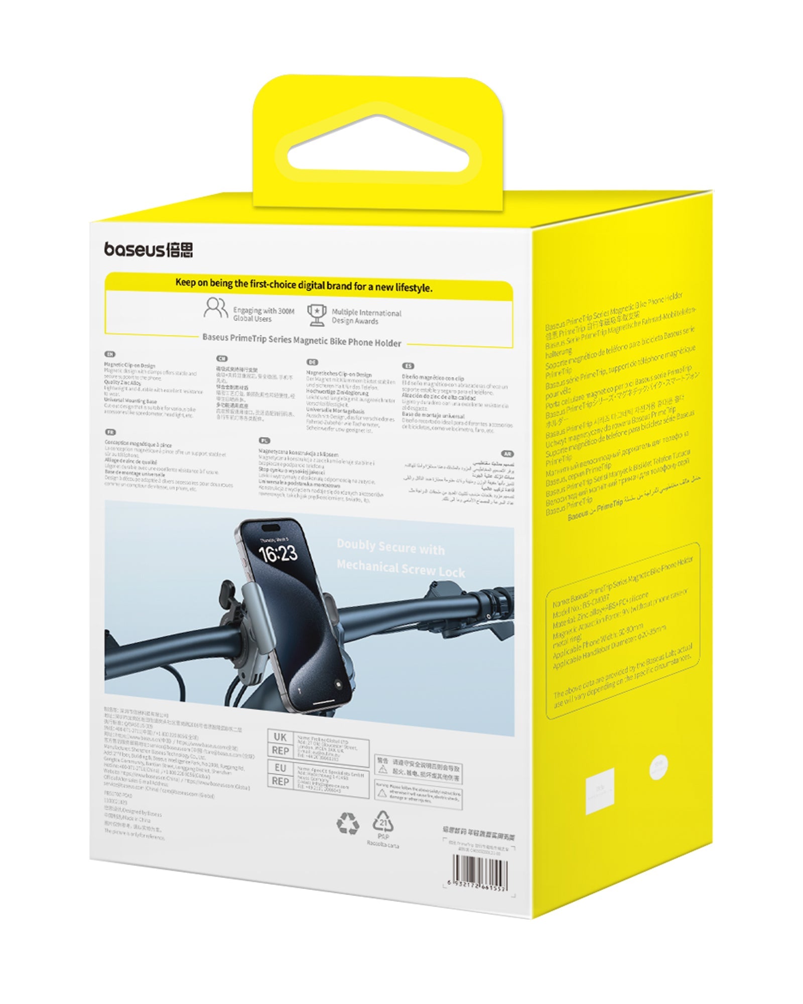 Magnetický držiak na bicykel Baseus PrimeTrip čierny