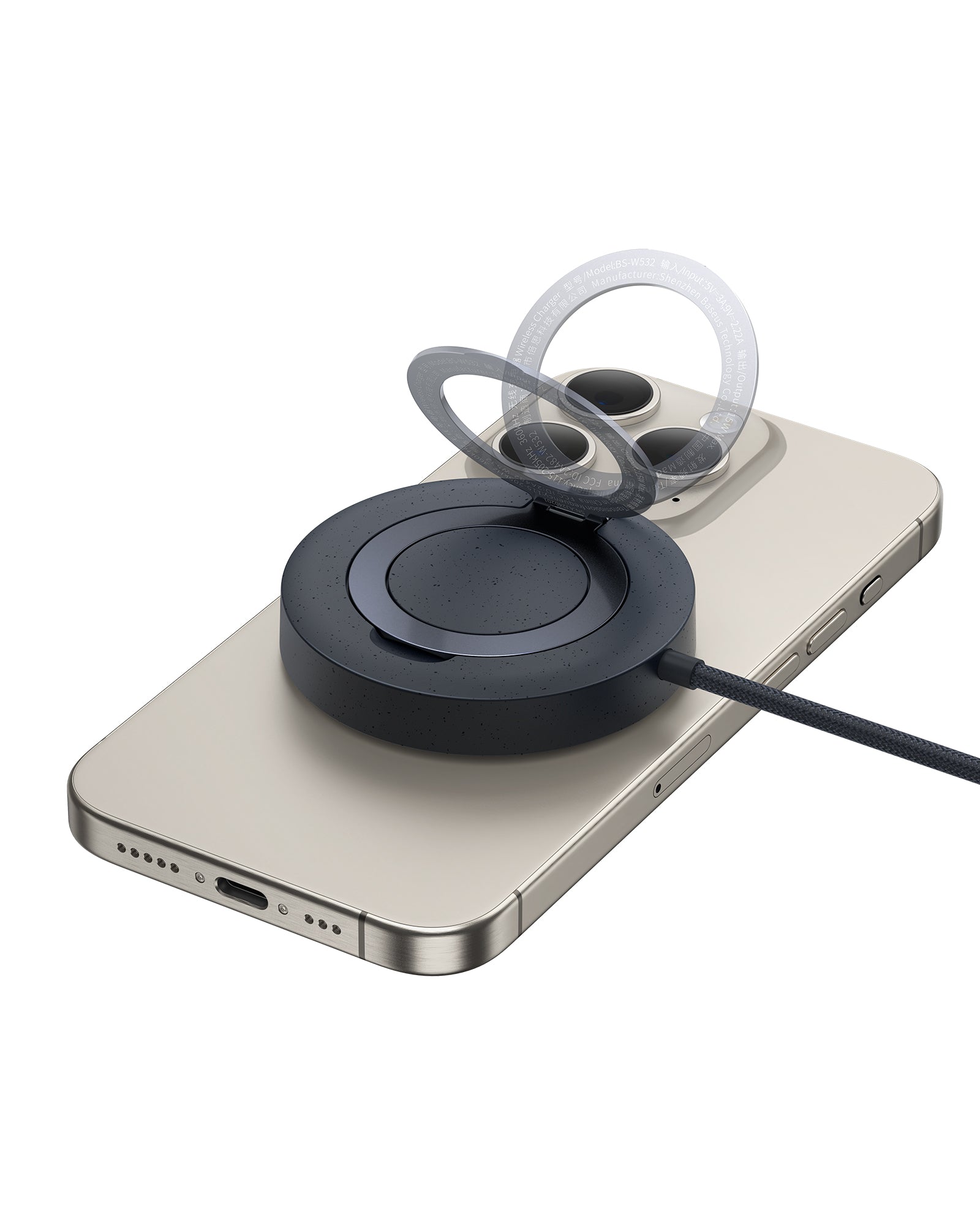 Bezdrôtová nabíjačka Baseus Simple Mini4 Qi2 15W kompatibilná s MagSafe čierna