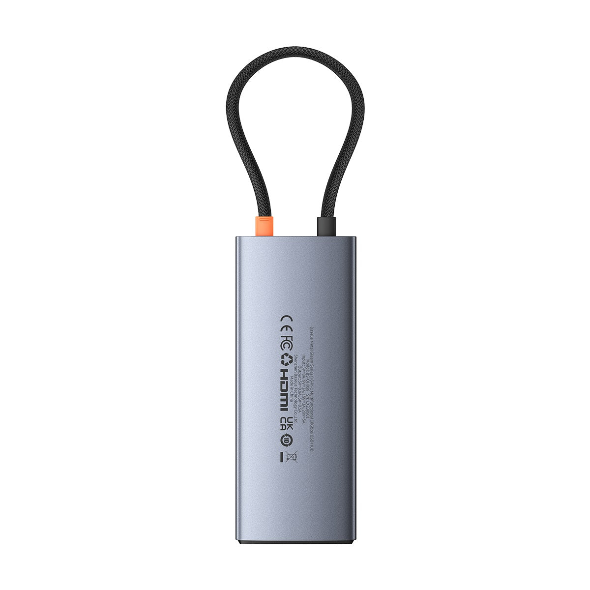 Baseus Dokovacia stanica 6v1 Baseus Metal Gleam 2 100W 2xUSB-C, 2xUSB, 1xHDMI, 1xRJ45 sivá