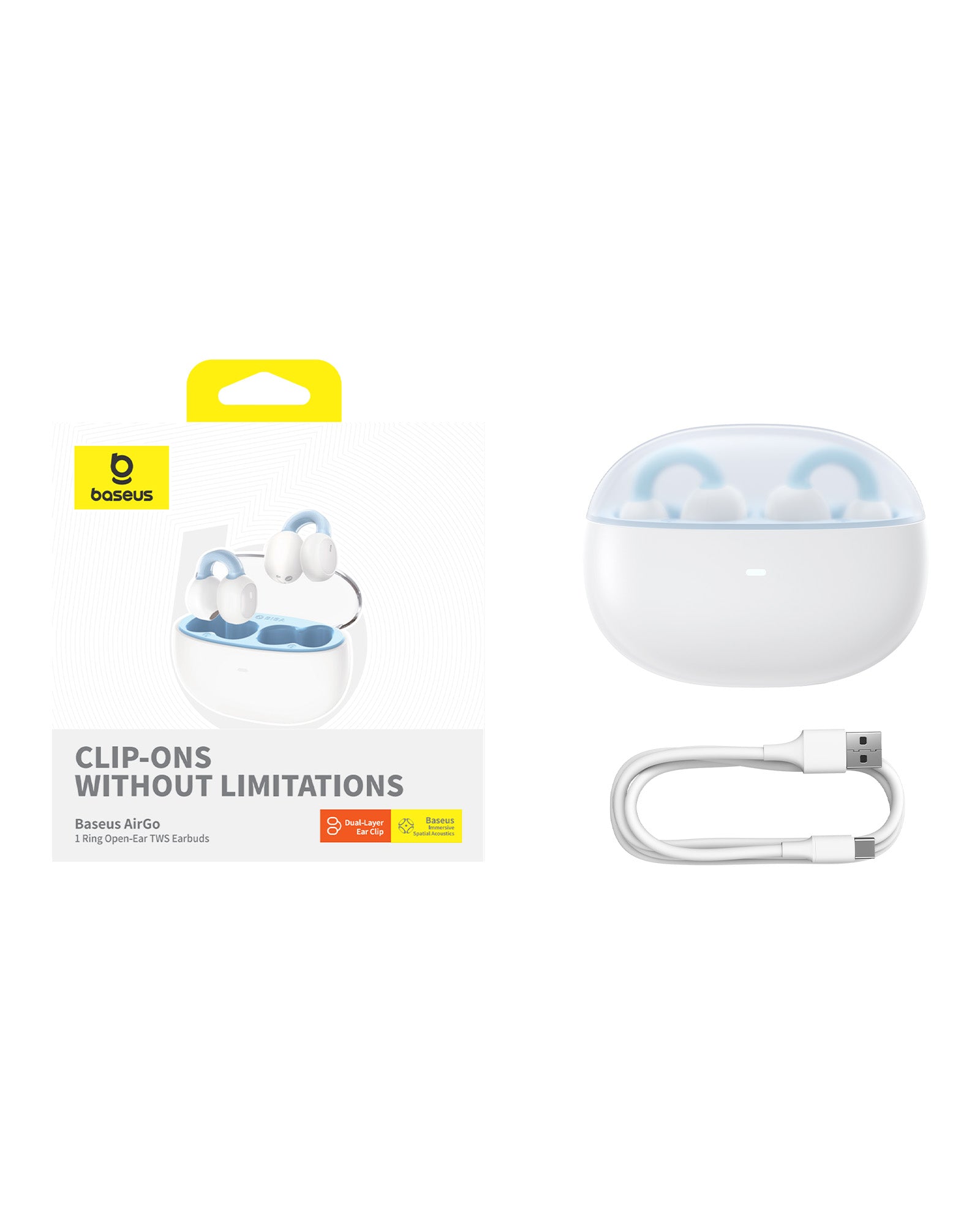 Bluetooth slúchadlá Baseus AirGo 1 TWS biela