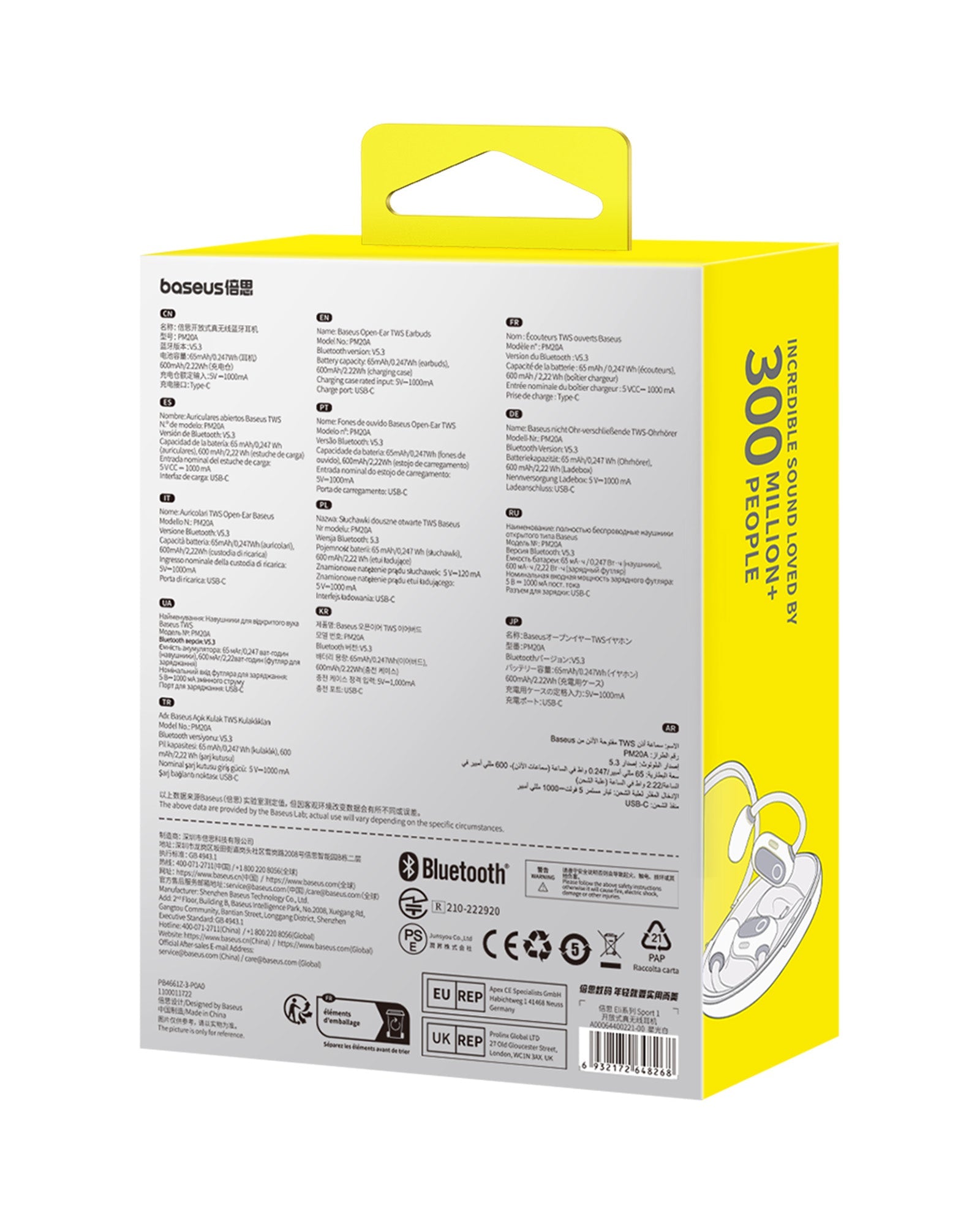 Bluetooth slúchadlá Baseus Eli Sport 1 Open-Ear TWS Stellar White