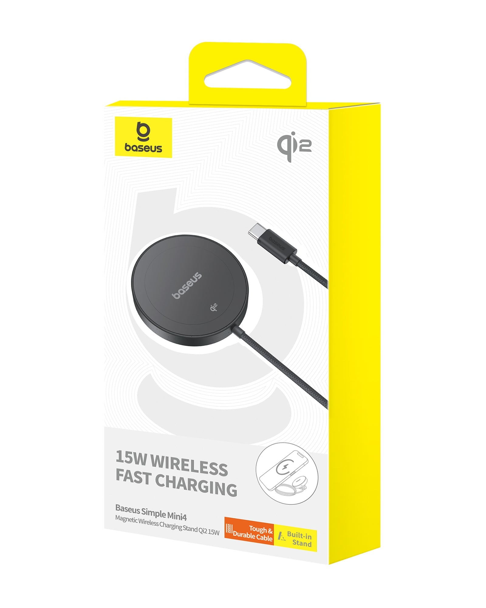 Bezdrôtová nabíjačka Baseus Simple Mini4 Qi2 15W kompatibilná s MagSafe čierna