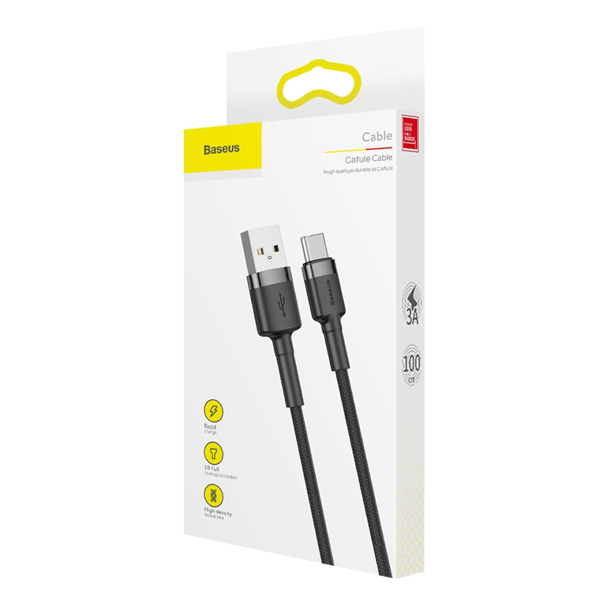 Kábel Baseus Cafule USB/USB-C 1m 3A sivo-čierny