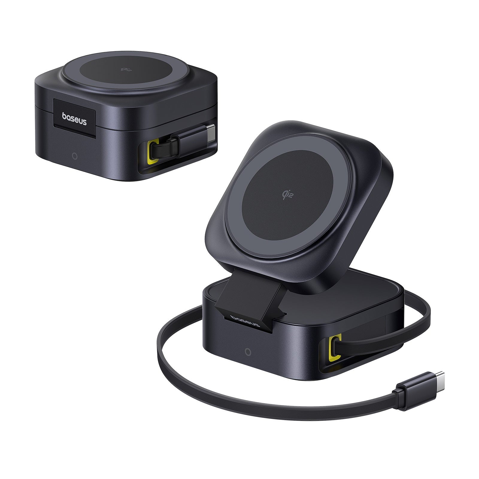 Baseus Bezdrôtová nabíjačka 2v1 Baseus PicoGo Series Qi2 67W kompatibilná s MagSafe čierna